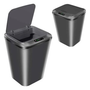 Lixeira Inteligente Automática Recarregável USB 3 Modos Abertura Tampa Silenciosa Lixeira Para Banheiro Cozinha Quarto Cor Cinza 87001