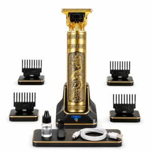 Maquina Maquininha Dragao Acabamento Cortar Cabelo Aparador Barba Pelos Elétrica Sem Fio Recarregavel – Crowley