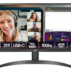 Monitor LG UltraWide – Tela IPS de 29″, 21:9, HDR10, sRGB 99%, 100Hz, Preto- 29WQ500B