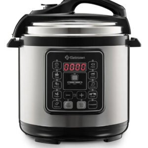 Panela de Pressão Elétrica 1100W Eletrozon Elt-808 de 6 Litros com Revestimento Antiaderente e Desligamento Automático