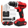 Parafusadeira Furadeira de Impacto ATVERCE 21V 3/8 KIT com 2 Baterias Maleta