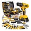 Parafusadeira Furadeira Impacto 21v 1500mah 3/8 + Acessórios Amarelo