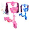 Patinete Infantil 3 Rodas Com Led Som E Cesta Menino Menina Cor Rosa