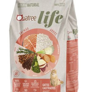Ração Quatree Life Para Gatos Castrados Salmão E Arroz 10,1 kg