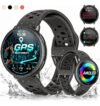 Smartwatch GPS Relógio Inteligente AMOLED NOVANTE Digital IP68 5ATM Impermeável Masculino Feminino Com Chamadas Bluetooth Notificações Instantâneas Monitoramento De Saúde Pulseira Para Smartband Preto