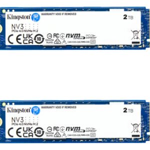 Ssd Servidor Kingston 2tb Nv3 Pcie 4.0 M.2 Nvme Snv3s/2000g Preto