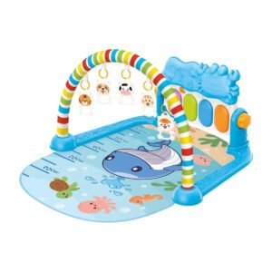 Tapete De Atividades Bebê Piano Musical com 5 Brinquedos Interativos Happy Maxi Baby – Azul