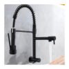 Torneira Gourmet Cozinha Mola Grande Flexível Luxo 360° Preto Parede