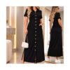 Vestido Longo Básico Casual Liso Amamentação Pós Operatório