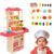 ATENTU Kit Cozinha De Brinquedo Completa Infantil Cor Rosa