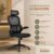 Cadeira Escritório Ergonômica Giratoria Reclinavel Olinda RSH500 Rishon Cor Preto Com Suporte Lombar Estofado Mesh