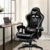 Cadeira Gamer Ergonômica Vidita Gx2000 Com Apoio De Cabeça, Lombar E Pés Para 130 Kg Negro Poliuretano