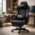 Cadeira Gamer Escritório Ergonômica Confortável Reclinável Preto Couro Sintético