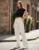Calça Cargo Off White HNO Jeans Wide Leg Cintura Alta | Frete Grátis