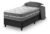 Cama Box Solteiro + Colchão Molas Ensacadas Zidi Miami 88cm Cinza Com Preto