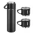 Caneca Kit Garrafa Térmica Vacuum Bottle Inox 500ml + 3 Xíca
