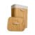 Cesto de Roupa Bambu Retangular de 72L com Tampa e Forro de Linho