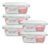 Conjunto 5 Potes Vidro Hermético 640ml Mantimentos Marmita Forno Microondas Transparente