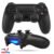 Controle Sem Fio Joystick Bluetooth Para Ps4 Videogame Tv Samsung Pc P4 Ps 4 Dual Shock Manete Pc Gamer Tv Smart Controle Bluetooth Celular Headset Sem Fio Com P2 Preto