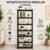 Estante Plástica Modular Multiuso Preta 7 Prateleiras Organizadora Para Livros Plantas Objetos Decorativos