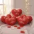 Kit 05 Peças Coração De Pelúcia 13cm Bordada Frase Eu Te Amo Vermelho