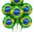 Kit 10 Balão Metalizado Bandeira Brasil 45cm Festas Copa