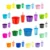 Kit 10 Copo Color Twister 500ml + 10 Balde De Pipoca 1,5l