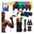 Kit 20 Itens Treino Em Casa Elástico Extensor Faixa Miniband Massageador Eletroestimulador Exercício Funcional Ginástica Acadedmia Fisioterapia Alegria Variado Colorida