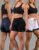 Kit 3 Short Duplo Fitness Feminino 2em1 Cintura Alta Bolso