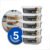 Kit 5 Potes De Vidro Hermetíco 700ml Marmita Forno Refratário Gostei!