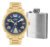 Kit Relógio Condor Masculino Dourado Aço Co2115myj/k4a Dourado Azul
