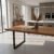 Mesa De Jantar Industrial Tampo Madeira Maciça 160x90x78cm Tampa Teca Pés Preto 8 Lugares