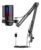 Microfone Condensador Gamer Live Led Rgb Braço Articulado Preto