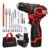 Parafusadeira e Furadeira de Impacto Brushless Atverce 16,8V Sem Fio Profissional com 2 Baterias e Carregador Bivolt
