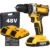 Parafusadeira Furadeira 48v Profissional +2 Baterias +maleta Amarelo 127/220v