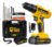 Parafusadeira Furadeira De Impacto A Bateria 21v 3/8 Bivolt 1400 Rpm Com Acessórios E Maleta Tb-21pzw The Black Tools Amarelo 127/220v 60 Hz