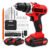Parafusadeira Furadeira de Impacto ATVERCE 21V 3/8 KIT com 2 Baterias Maleta