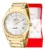 Relógio Champion Feminino Dourado com Colar e Brincos, Mostrador Branco