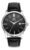 Relógio Masculino Chrowl Saint Germain Pulseira Couro Caixa Prateada Fundo Preto 42mm Clássico