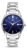 Relógio Masculino Clássico Pulseira Prata Correia Prateada Bisel Prateado Fundo Azul Marinho Saint Germain 42mm Elegante Detalhes Bronze