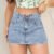 Short Saia Jeans Feminino Cintura Alta Com Lycra Stillger