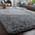Tapete Decorativo Felpudo 2,00×1,50 Sala Quarto Escritório Cor Cinza Liso Pelo Alto Casa Laura Enxovais 2 M 1.5 M