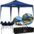 Tenda Gazebo Sanfonada Articulada Desmontável 3×3 Metros Marqs Home Impermeável Estrutura Aço Leve E Reforçada Proteção Solar Uv Chuva Vento Barraca Camping Praia Eventos Feira Carro Azul